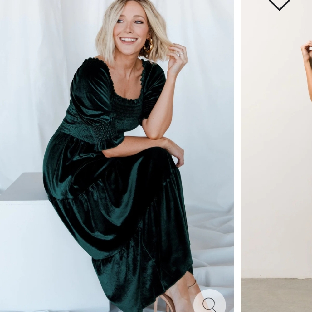 BALTIC BORN Velvet dark green dress